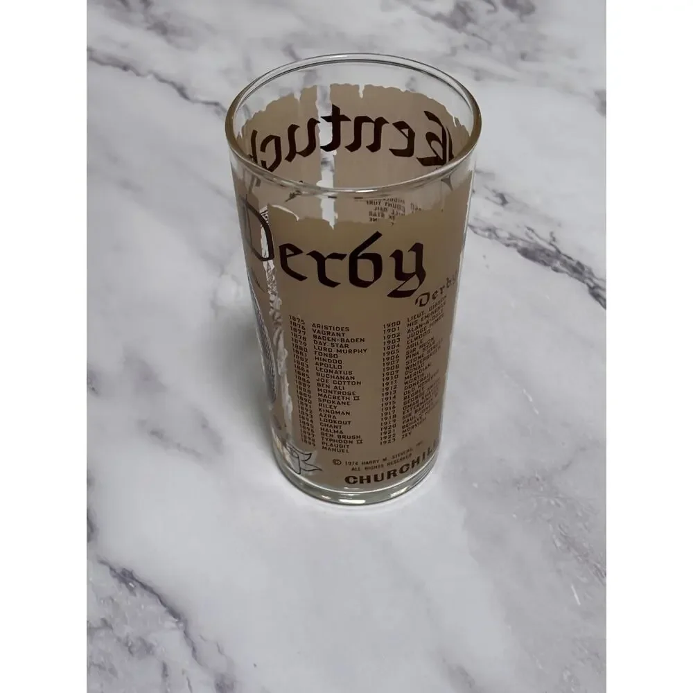 1974 Kentucky Derby Glass Official 100th Anniversary Churchill Downs Horse Race